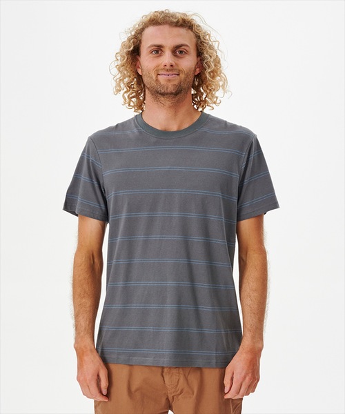rip curl(リップカール)の「【RIPCURL(リップカール)】ボーダー半袖Tシャツ(Tシャツ/カットソー・メンズ・ホワイト×ブルー/ブラック系その他/グレー系その他・SMALL/MEDIUM/LARGE/X-LARGE/X-SMALL)」の1枚目の写真