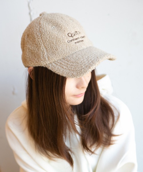 14+(イチヨンプラス)の「ボア刺繍キャップ(キャップ・レディース・ブラック/ベージュ/ブラウン/ピンク・FREE)」の3枚目の写真