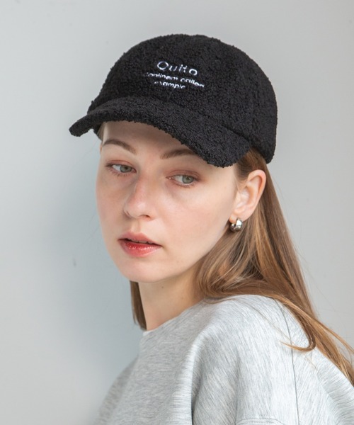 14+(イチヨンプラス)の「ボア刺繍キャップ(キャップ・レディース・ブラック/ベージュ/ブラウン/ピンク・FREE)」の1枚目の写真