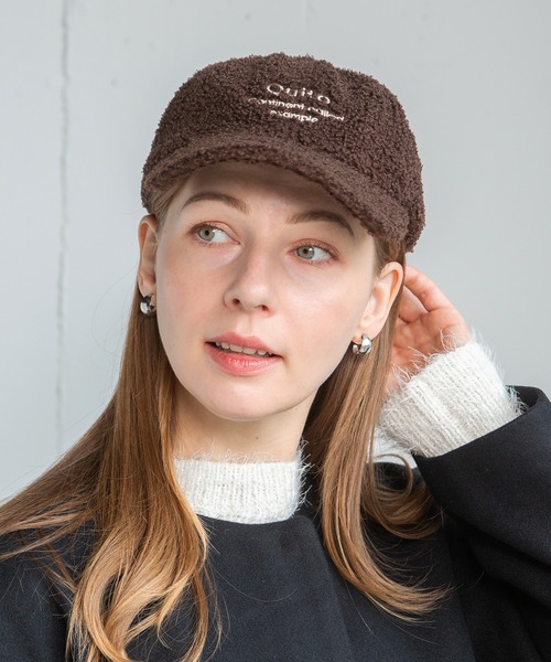 14+(イチヨンプラス)の「ボア刺繍キャップ(キャップ・レディース・ブラック/ベージュ/ブラウン/ピンク・FREE)」の6枚目の写真