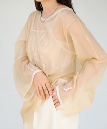 Bab | マーブルキャミソール付きシアートップスセット(Tシャツ/カットソー)