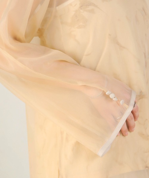 Bab（バブ）の「マーブルキャミソール付きシアートップスセット（Tシャツ/カットソー・レディース・ブラウン/グリーン/ベージュ/グレー/グレイッシュベージュ・M）」の16枚目の写真