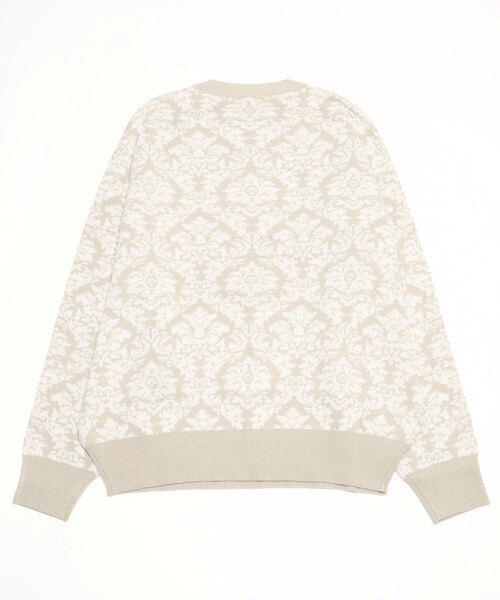 COMMON WARE(コモンウェアー)の「COMMONWARE:DAMASK JACQUARD KNIT C/N L/S/ダマスクジャガードクルーネックニット(ニット/セーター・レディース・グリーン/ブラック/ベージュ・L/XL/M)」の4枚目の写真