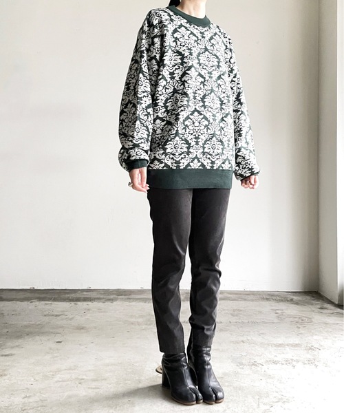 COMMON WARE(コモンウェアー)の「COMMONWARE:DAMASK JACQUARD KNIT C/N L/S/ダマスクジャガードクルーネックニット(ニット/セーター・レディース・グリーン/ブラック/ベージュ・L/XL/M)」の10枚目の写真