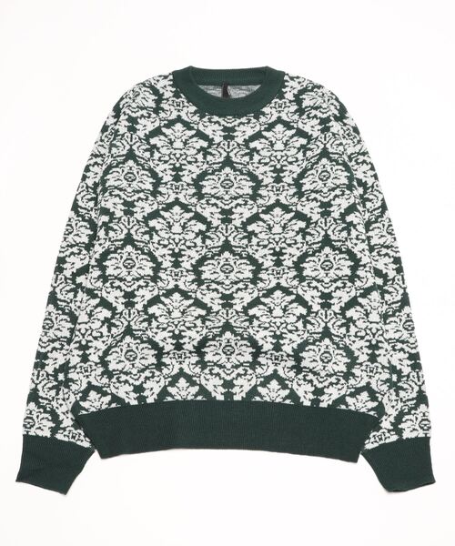 COMMON WARE(コモンウェアー)の「COMMONWARE:DAMASK JACQUARD KNIT C/N L/S/ダマスクジャガードクルーネックニット(ニット/セーター・レディース・グリーン/ブラック/ベージュ・L/XL/M)」の18枚目の写真