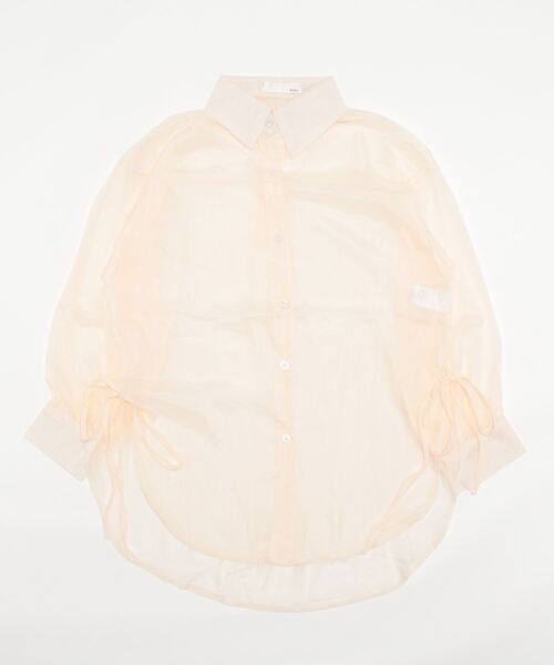 Kotoe(コトエ)の「ビッグシルエット レディース シースルーシャツ スリットリボン(シャツ/ブラウス・レディース・グレー/グリーン/ホワイト/オフホワイト・FREE)」の22枚目の写真