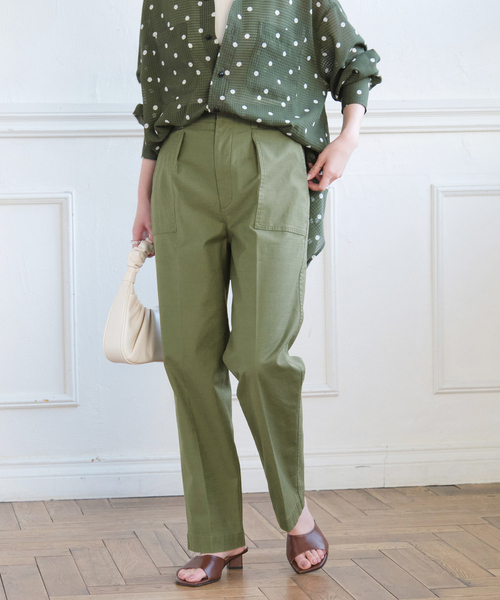スピックアンドスパン⭐︎カーキパンツ サイズ36 Spick & Span｜スピック アンド スパンのパンツ（グリーン