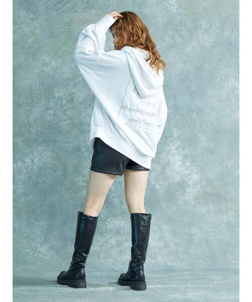 ENVYM（アンビー）の「ENVYM.裏毛前あきフーディー（パーカー・レディース・オフホワイト/ブラック/グレー・FREE）」の9枚目の写真