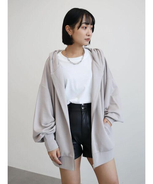 ENVYM（アンビー）の「ENVYM.裏毛前あきフーディー（パーカー・レディース・オフホワイト/ブラック/グレー・FREE）」の12枚目の写真