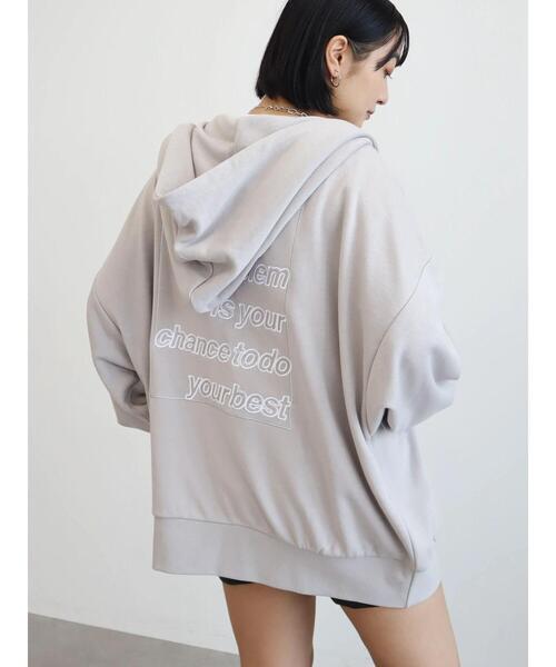 ENVYM（アンビー）の「ENVYM.裏毛前あきフーディー（パーカー・レディース・オフホワイト/ブラック/グレー・FREE）」の15枚目の写真