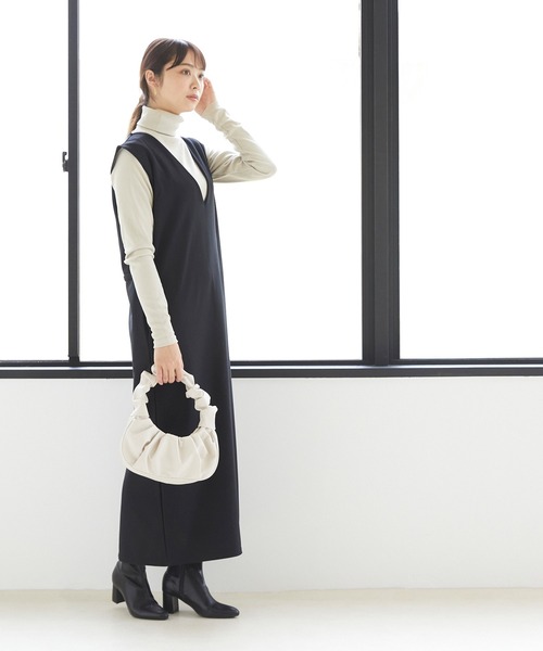 menue（メヌエ）の「アーモンドトゥ ショートブーツ（ブーツ・レディース・ブラック/ダークブラウン/アイボリー/ベージュ系その他・LL/3L/S/M/L/XS）」の10枚目の写真