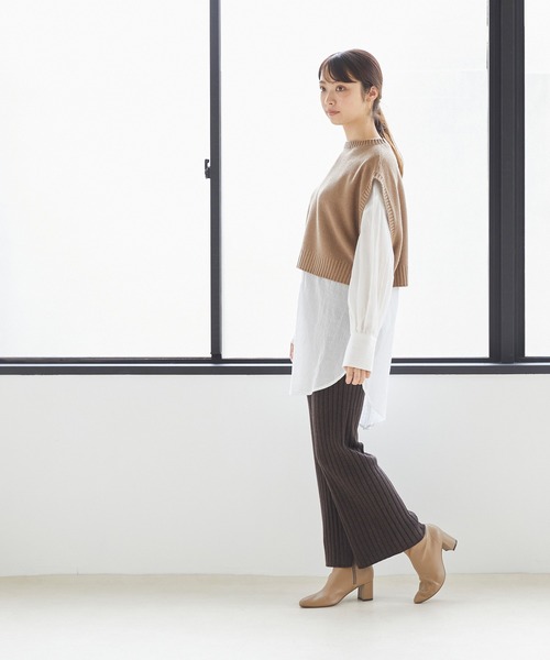 menue（メヌエ）の「アーモンドトゥ ショートブーツ（ブーツ・レディース・ブラック/ダークブラウン/アイボリー/ベージュ系その他・LL/3L/S/M/L/XS）」の7枚目の写真