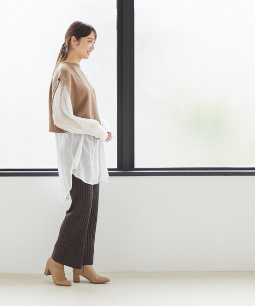 menue（メヌエ）の「アーモンドトゥ ショートブーツ（ブーツ・レディース・ブラック/ダークブラウン/アイボリー/ベージュ系その他・LL/3L/S/M/L/XS）」の11枚目の写真