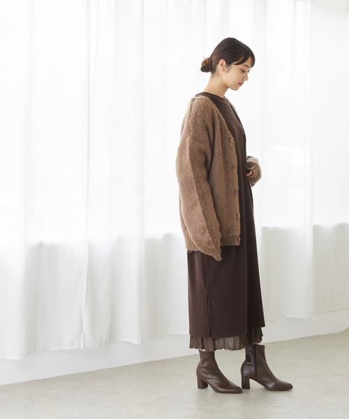 menue（メヌエ）の「アーモンドトゥ ショートブーツ（ブーツ・レディース・ブラック/ダークブラウン/アイボリー/ベージュ系その他・LL/3L/S/M/L/XS）」の12枚目の写真