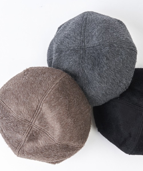 SUBLIME（サブライム）の「【SUBLIME/サブライム】BRUSHED FUR BERET フェイクファー ベレー帽（ハンチング/ベレー帽・レディース・モカ/ブラック・FREE）」の6枚目の写真