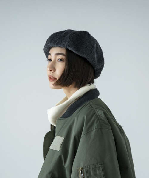 SUBLIME（サブライム）の「【SUBLIME/サブライム】BRUSHED FUR BERET フェイクファー ベレー帽（ハンチング/ベレー帽・レディース・モカ/ブラック・FREE）」の13枚目の写真
