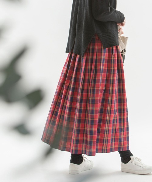 nop de nod（ノップドゥノッド）の「タイプライタータータンチェックスカート（スカート・レディース・ブルー/レッド/グリーン・3）」の3枚目の写真