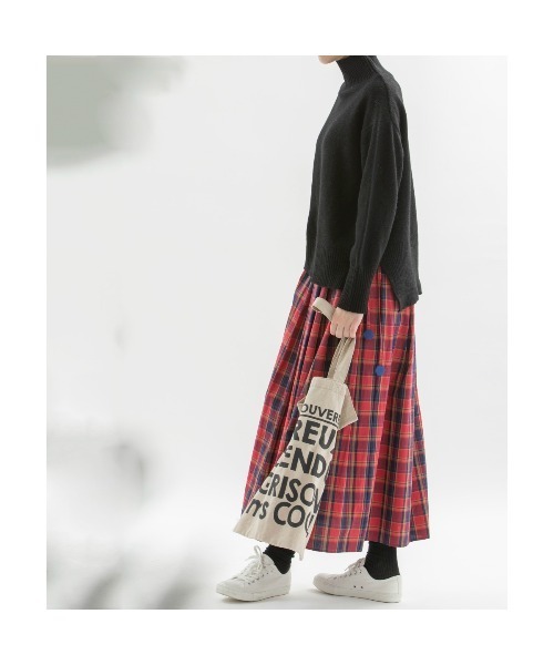 nop de nod（ノップドゥノッド）の「タイプライタータータンチェックスカート（スカート・レディース・ブルー/レッド/グリーン・3）」の12枚目の写真