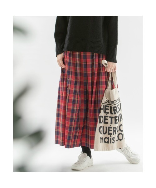 nop de nod（ノップドゥノッド）の「タイプライタータータンチェックスカート（スカート・レディース・ブルー/レッド/グリーン・3）」の13枚目の写真
