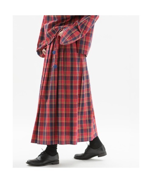 nop de nod（ノップドゥノッド）の「タイプライタータータンチェックスカート（スカート・レディース・ブルー/レッド/グリーン・3）」の14枚目の写真