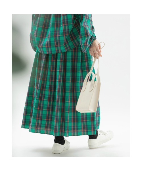 nop de nod（ノップドゥノッド）の「タイプライタータータンチェックスカート（スカート・レディース・ブルー/レッド/グリーン・3）」の22枚目の写真