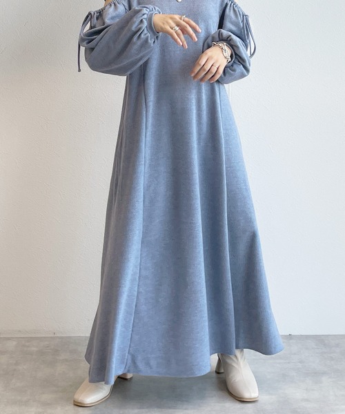 w closet(ダブルクローゼット)の「ショルダースリットリブワンピース(ワンピース・レディース・ライム/ライトベージュ/ブラック/ブルー・FREE)」の20枚目の写真