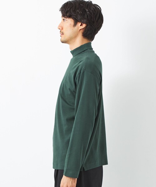 green label relaxing（グリーンレーベルリラクシング）の「オーガニック タートルネック ロングスリーブ カットソー -抗菌-（Tシャツ/カットソー・メンズ・ダークグリーン/ホワイト/ブラック/ライトグレー・L/XL/S/M）」の15枚目の写真