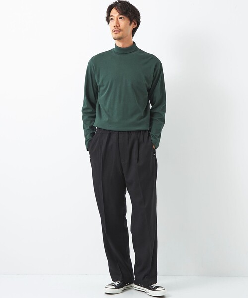 green label relaxing（グリーンレーベルリラクシング）の「オーガニック タートルネック ロングスリーブ カットソー -抗菌-（Tシャツ/カットソー・メンズ・ダークグリーン/ホワイト/ブラック/ライトグレー・L/XL/S/M）」の13枚目の写真