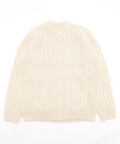 INVERALLAN(インバーアラン)の「INVERALLAN | アランランバーカーディガン WOMEN(カーディガン/ボレロ・レディース・ネイビー/ホワイト・SMALL)」の3枚目の写真