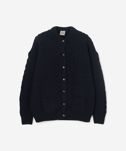 INVERALLAN(インバーアラン)の「INVERALLAN | アランランバーカーディガン WOMEN(カーディガン/ボレロ・レディース・ネイビー/ホワイト・SMALL)」の1枚目の写真