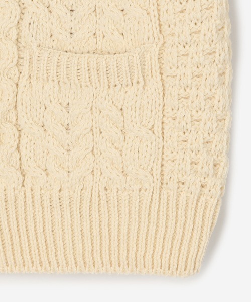 INVERALLAN(インバーアラン)の「INVERALLAN | アランランバーカーディガン WOMEN(カーディガン/ボレロ・レディース・ネイビー/ホワイト・SMALL)」の6枚目の写真