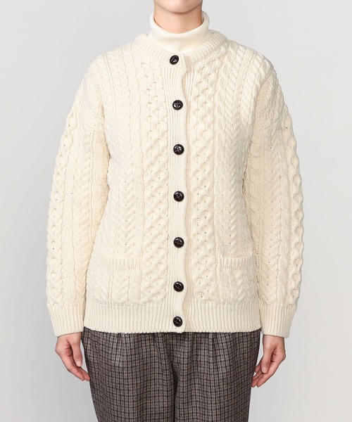 INVERALLAN(インバーアラン)の「INVERALLAN | アランランバーカーディガン WOMEN(カーディガン/ボレロ・レディース・ネイビー/ホワイト・SMALL)」の12枚目の写真