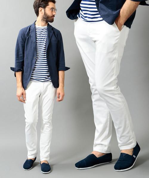 BEAUTY&YOUTH UNITED ARROWS（ビューティーアンドユースユナイテッドアローズ）の「BY ストレッチ チノ ノープリーツ テーパード パンツ◆（チノパンツ・メンズ・ホワイト/ダークグレー/ベージュ/ネイビー/ブラック・MEDIUM/SMALL/LARGE/X-LARGE）」の2枚目の写真