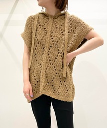 【AKANE UTSUNOMIYA / アカネウツノミヤ】silk hoody knit vest / シルクフーディニットベスト