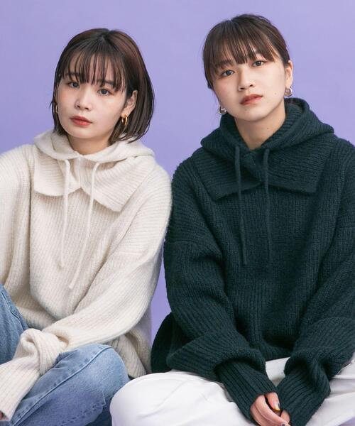 KBF（ケイビーエフ）の「バラクラバSETニット（ニット/セーター・レディース・アイボリー/グリーン/グレー・ONE）」の18枚目の写真