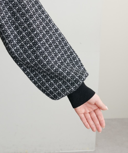 セール】madoka金釦ツイードニットワンピース（ワンピース）｜natural