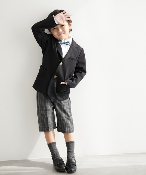 ROPE' PICNIC（ロペピクニック）の「【BOYS】入卒式にも/ウエスト調節付きハーフパンツ/セットアップ対応（その他パンツ・キッズ・ブラック/グレー系その他・110/120/130）」の5枚目の写真