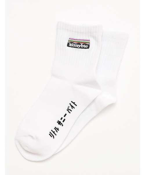 Little sunny bite（リトルサニーバイト）の「Logo socks（ソックス/靴下・レディース・ブラック/ホワイト/グリーン・FREE）」の4枚目の写真