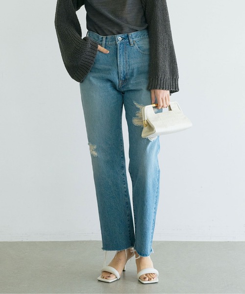 GALLARDAGALANTE（ガリャルダガランテ）の「ストレートデニム（デニムパンツ・レディース・ブルー/ブラック・XS/0/1/2）」の5枚目の写真