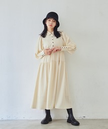 idem | volume tiered onepiece/ボリュームティアードシャツワンピース(シャツワンピース)