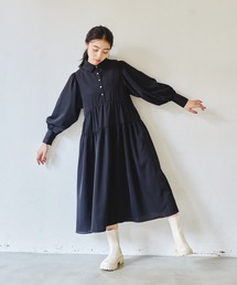 idem | volume tiered onepiece/ボリュームティアードシャツワンピース(シャツワンピース)