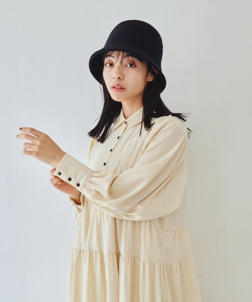 idem（イデム）の「volume tiered onepiece/ボリュームティアードシャツワンピース（シャツワンピース・レディース・アイボリー/ブラック・FREE）」の11枚目の写真
