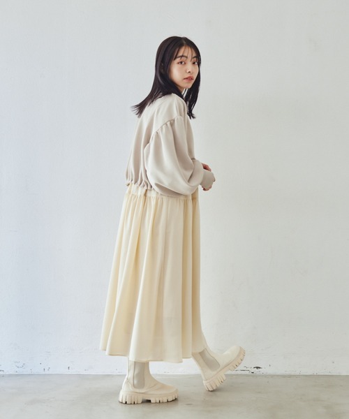 idem（イデム）の「volume tiered onepiece/ボリュームティアードシャツワンピース（シャツワンピース・レディース・アイボリー/ブラック・FREE）」の21枚目の写真