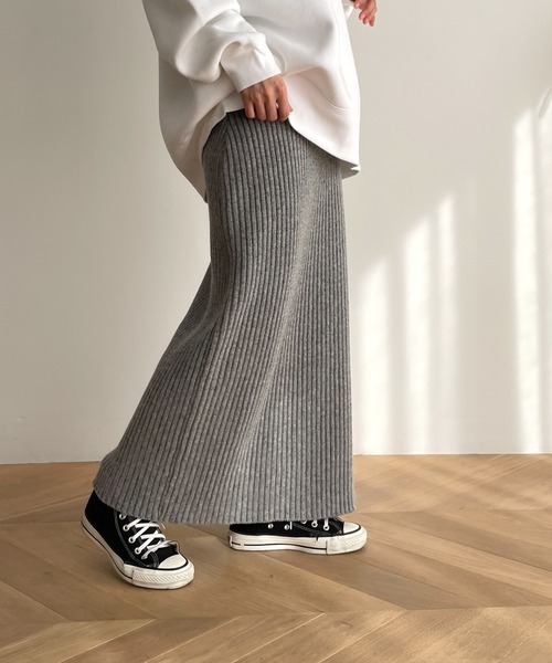 CANAL JEAN（キャナルジーン）の「El mar(エルマール) リブニットスカート（スカート・レディース・ホワイト/ブラック/グレー・ONE SIZE）」の12枚目の写真