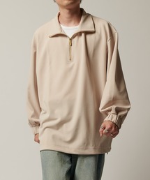 ジョーゼットスタンドハーフZIPカットソー