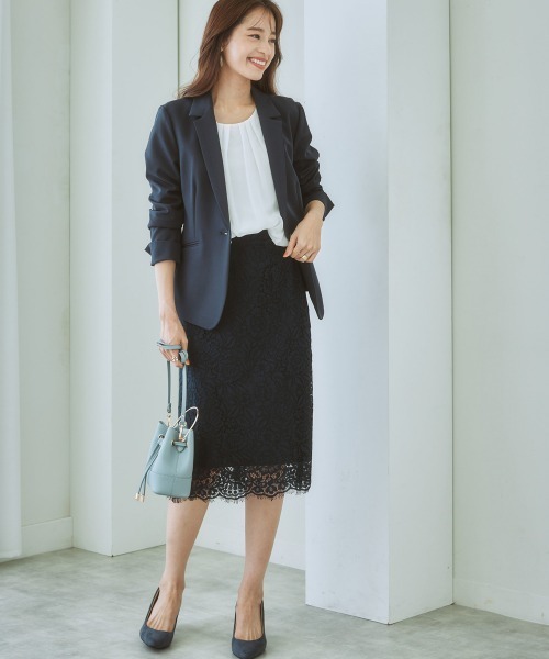 7days Life Styling(セブンデイズライフスタイリング)の「【UVカット】ストレッチダブルクロステーラードジャケット (洗濯機OK)(テーラードジャケット・レディース・ネイビー/ライトグレー/ブラック/モカ・S/LL/M/L)」の22枚目の写真