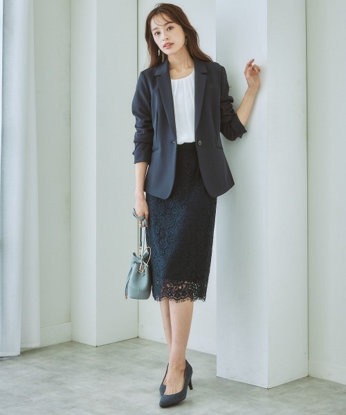 7days Life Styling(セブンデイズライフスタイリング)の「【UVカット】ストレッチダブルクロステーラードジャケット (洗濯機OK)(テーラードジャケット・レディース・ネイビー/ライトグレー/ブラック/モカ・S/LL/M/L)」の5枚目の写真