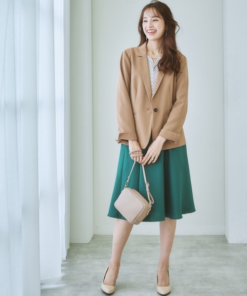7days Life Styling(セブンデイズライフスタイリング)の「【UVカット】ストレッチダブルクロステーラードジャケット (洗濯機OK)(テーラードジャケット・レディース・ネイビー/ライトグレー/ブラック/モカ・S/LL/M/L)」の19枚目の写真
