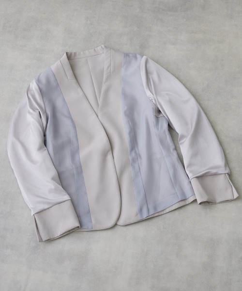 7days Life Styling(セブンデイズライフスタイリング)の「【UVカット】ストレッチダブルクロステーラードジャケット (洗濯機OK)(テーラードジャケット・レディース・ネイビー/ライトグレー/ブラック/モカ・S/LL/M/L)」の12枚目の写真