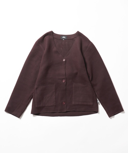 STUSSY(ステューシー)の「STUSSY/ステューシー Fern Cardigan (Wmns) カーディガン Vネック ワンポイント ロゴ(カーディガン/ボレロ・レディース・ベージュ/ダークブラウン・L/S/M)」の16枚目の写真